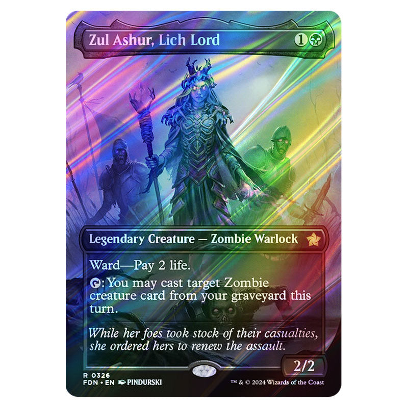 Magic: The Gathering Card - Zul Ashur, Lich Lord (Borderless) - Foundations Set, Rare, NM/M Magic: The Gathering Card - Zul Ashur, Lich Lord (Borderless) - Foundations Set, Rare, NM/M