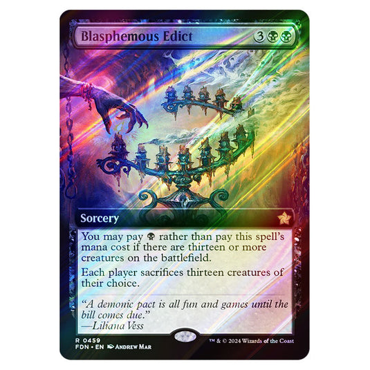 Blasphemous Edict 0459 card from the Magic The Gathering set Foundations