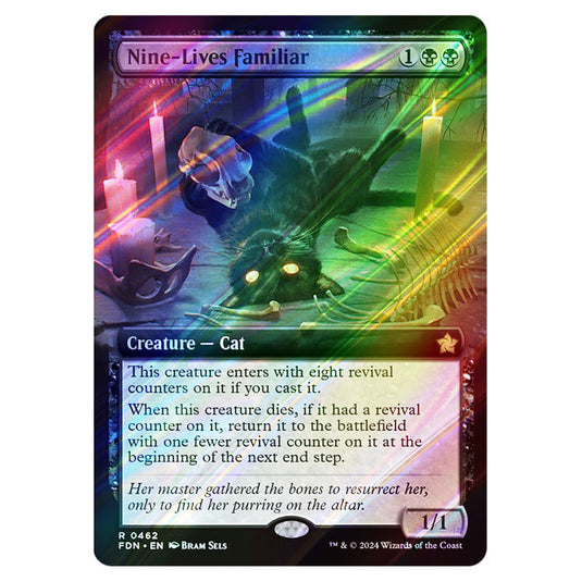 Nine-Lives Familiar 0462 card from the Magic The Gathering set Foundations