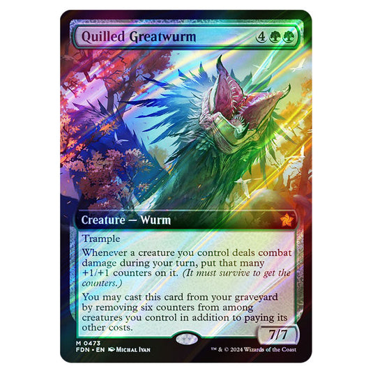 Quilled Greatwurm 0473 card from the Magic The Gathering set Foundations