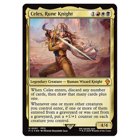 Celes, Rune Knight 0001 card from the Magic The Gathering set Universes Beyond - Final Fantasy - Commander
