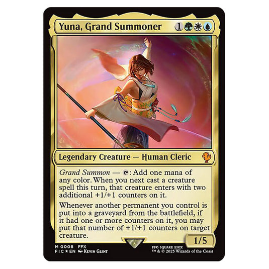 Yuna, Grand Summoner 0008 card from the Magic The Gathering set Universes Beyond - Final Fantasy - Commander