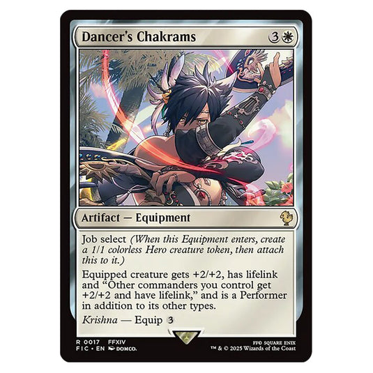 Dancer's Chakrams 0017 card from the Magic The Gathering set Universes Beyond - Final Fantasy - Commander