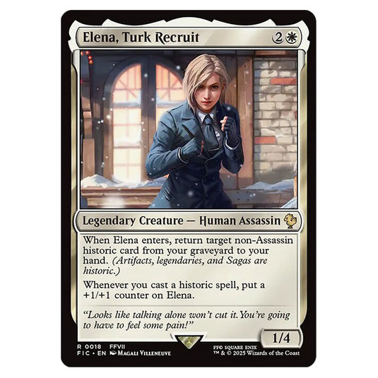 Elena, Turk Recruit 0018 card from the Magic The Gathering set Universes Beyond - Final Fantasy - Commander