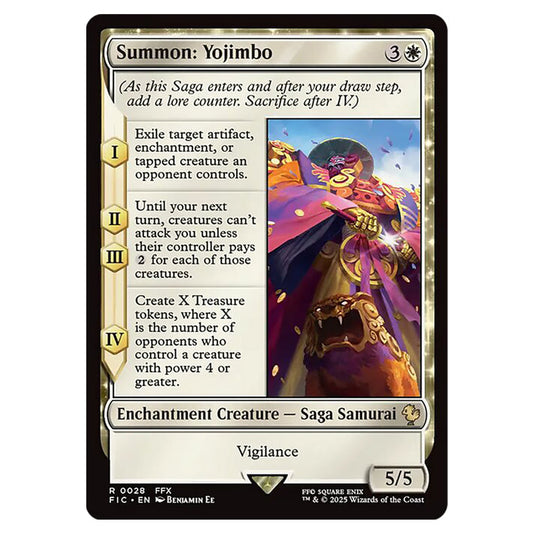Summon: Yojimbo 0028 card from the Magic The Gathering set Universes Beyond - Final Fantasy - Commander
