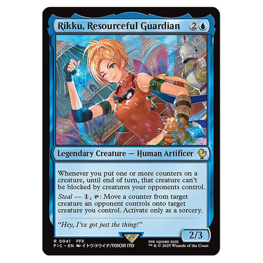 Rikku, Resourceful Guardian 0041 card from the Magic The Gathering set Universes Beyond - Final Fantasy - Commander
