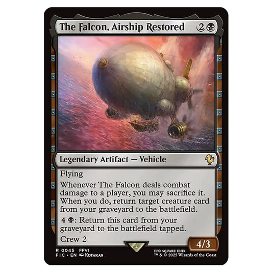 The Falcon, Airship Restored 0045 card from the Magic The Gathering set Universes Beyond - Final Fantasy - Commander
