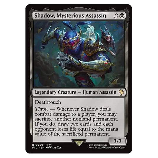 Shadow, Mysterious Assassin 0050 card from the Magic The Gathering set Universes Beyond - Final Fantasy - Commander