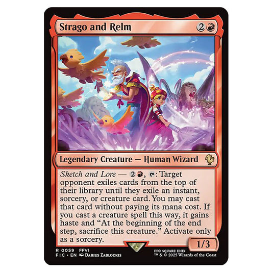 Strago and Relm 0059 card from the Magic The Gathering set Universes Beyond - Final Fantasy - Commander