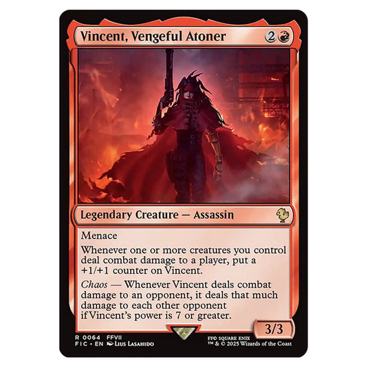 Vincent, Vengeful Atoner 0064 card from the Magic The Gathering set Universes Beyond - Final Fantasy - Commander