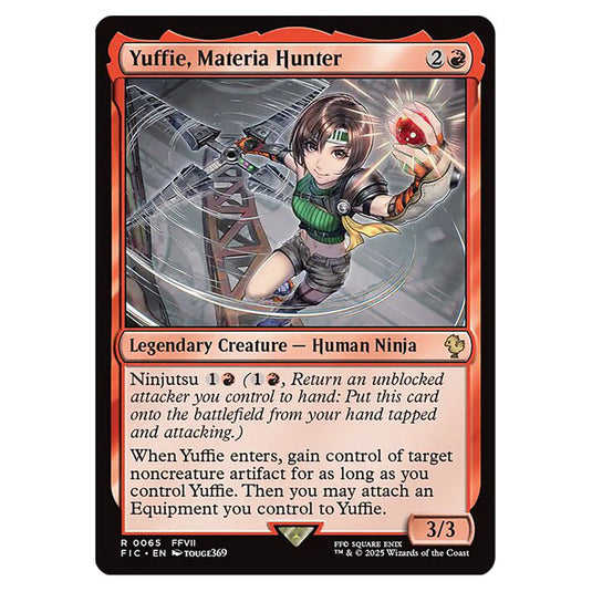 Yuffie, Materia Hunter 0065 card from the Magic The Gathering set Universes Beyond - Final Fantasy - Commander