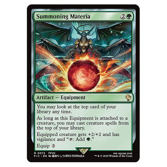 Summoning Materia 0072 card from the Magic The Gathering set Universes Beyond - Final Fantasy - Commander