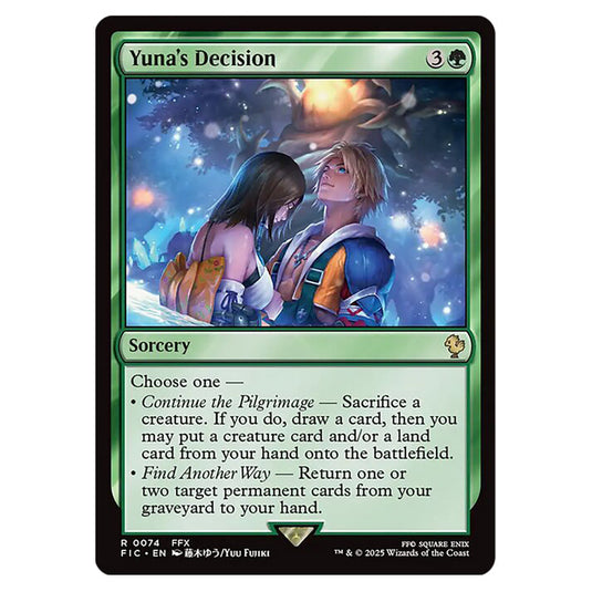 Yuna's Decision 0074 card from the Magic The Gathering set Universes Beyond - Final Fantasy - Commander