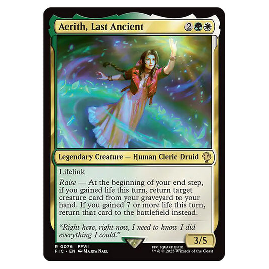 Aerith, Last Ancient 0076 card from the Magic The Gathering set Universes Beyond - Final Fantasy - Commander