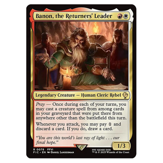 Banon, the Returners' Leader 0078 card from the Magic The Gathering set Universes Beyond - Final Fantasy - Commander