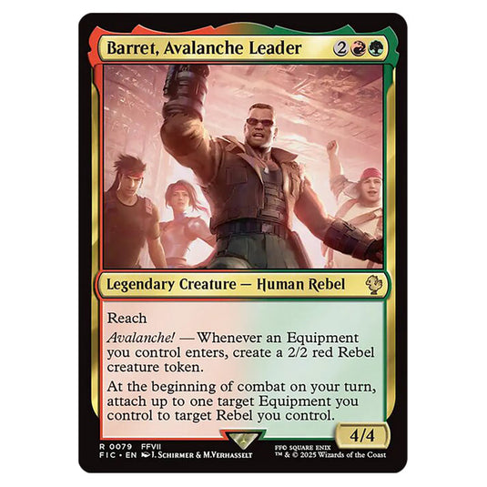 Barret, Avalanche Leader 0079 card from the Magic The Gathering set Universes Beyond - Final Fantasy - Commander