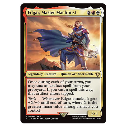 Edgar, Master Machinist 0080 card from the Magic The Gathering set Universes Beyond - Final Fantasy - Commander