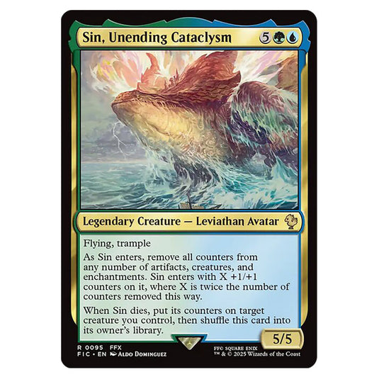 Sin, Unending Cataclysm 0095 card from the Magic The Gathering set Universes Beyond - Final Fantasy - Commander