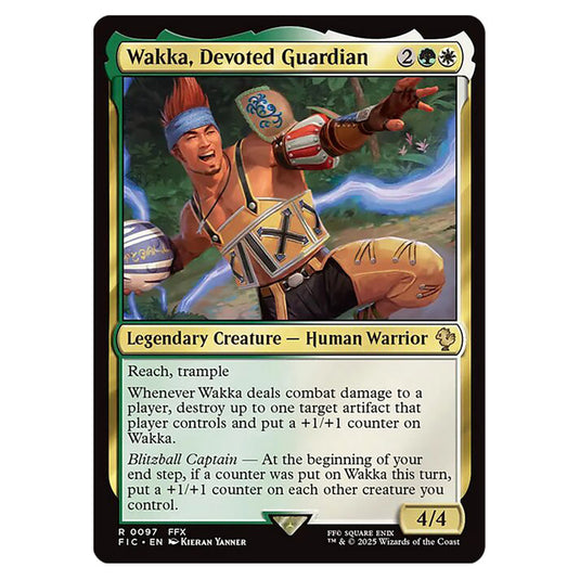 Wakka, Devoted Guardian 0097 card from the Magic The Gathering set Universes Beyond - Final Fantasy - Commander