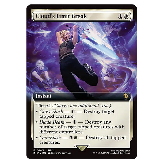 Cloud's Limit Break 0103 card from the Magic The Gathering set Universes Beyond - Final Fantasy - Commander