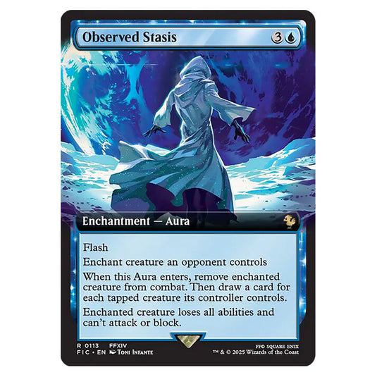 Observed Stasis 0113 card from the Magic The Gathering set Universes Beyond - Final Fantasy - Commander