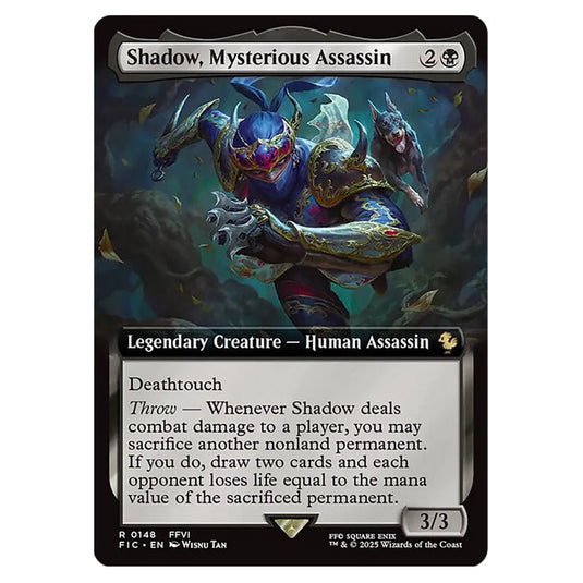 Shadow, Mysterious Assassin 0148 card from the Magic The Gathering set Universes Beyond - Final Fantasy - Commander