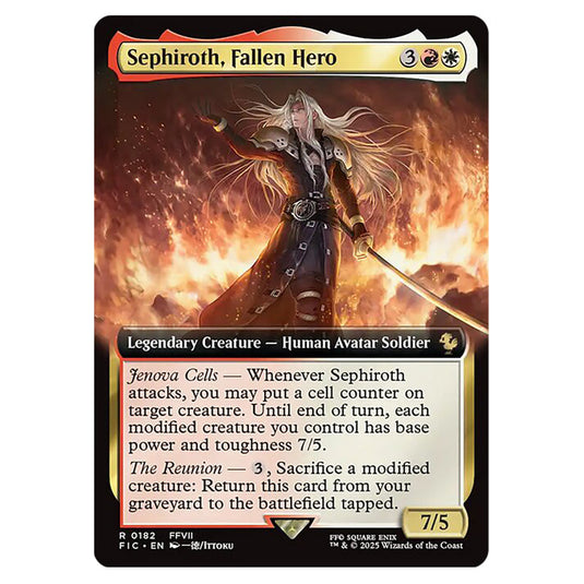 Sephiroth, Fallen Hero 0182 card from the Magic The Gathering set Universes Beyond - Final Fantasy - Commander