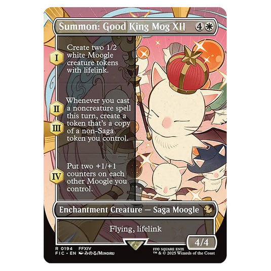 Summon: Good King Mog XII 0194 card from the Magic The Gathering set Universes Beyond - Final Fantasy - Commander