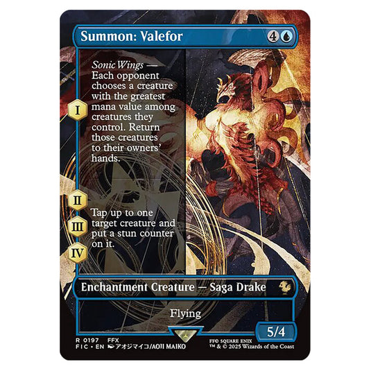 Summon: Valefor 0197 card from the Magic The Gathering set Universes Beyond - Final Fantasy - Commander