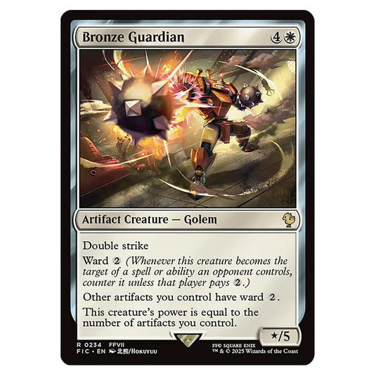Bronze Guardian 0234 card from the Magic The Gathering set Universes Beyond - Final Fantasy - Commander