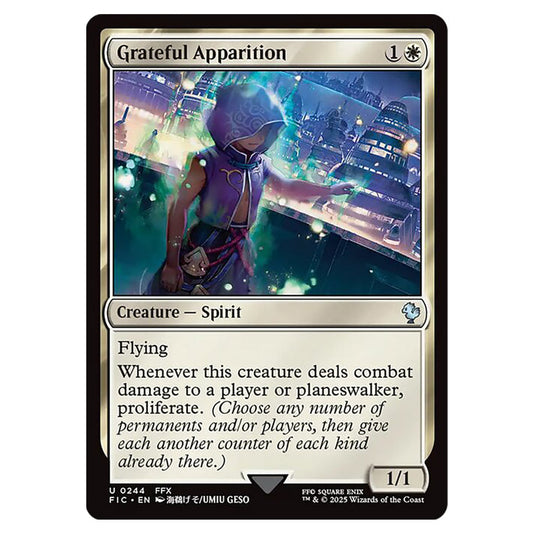 Grateful Apparition 0244 card from the Magic The Gathering set Universes Beyond - Final Fantasy - Commander
