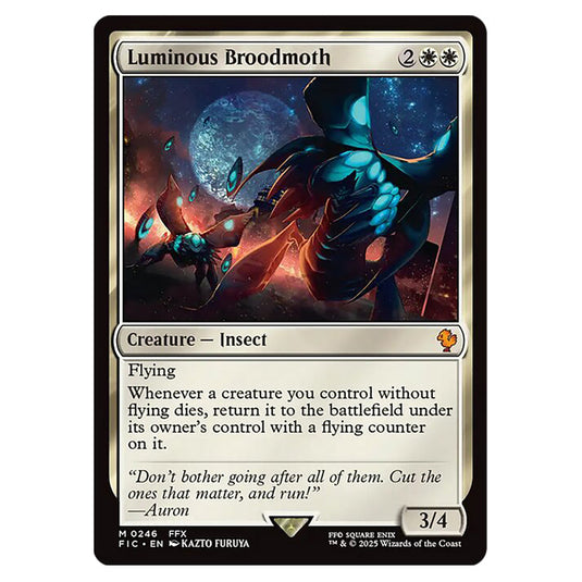 Luminous Broodmoth 0246 card from the Magic The Gathering set Universes Beyond - Final Fantasy - Commander