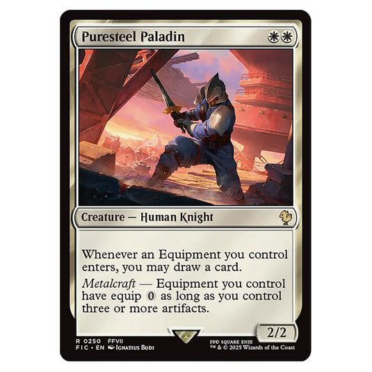 Puresteel Paladin 0250 card from the Magic The Gathering set Universes Beyond - Final Fantasy - Commander