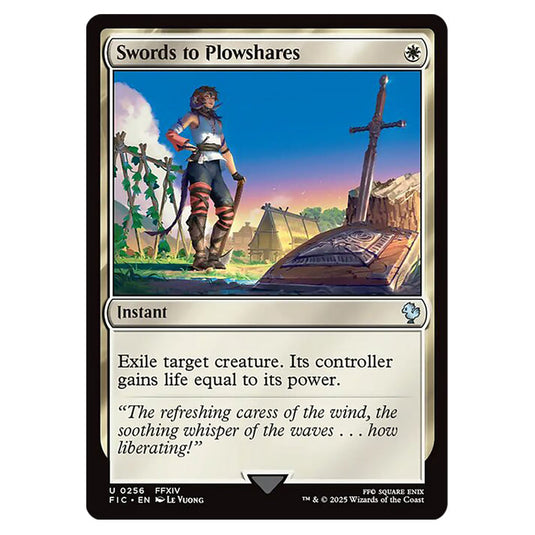 Swords to Plowshares 0256 card from the Magic The Gathering set Universes Beyond - Final Fantasy - Commander
