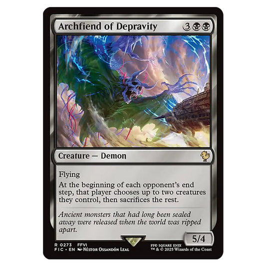 Archfiend of Depravity 0273 card from the Magic The Gathering set Universes Beyond - Final Fantasy - Commander