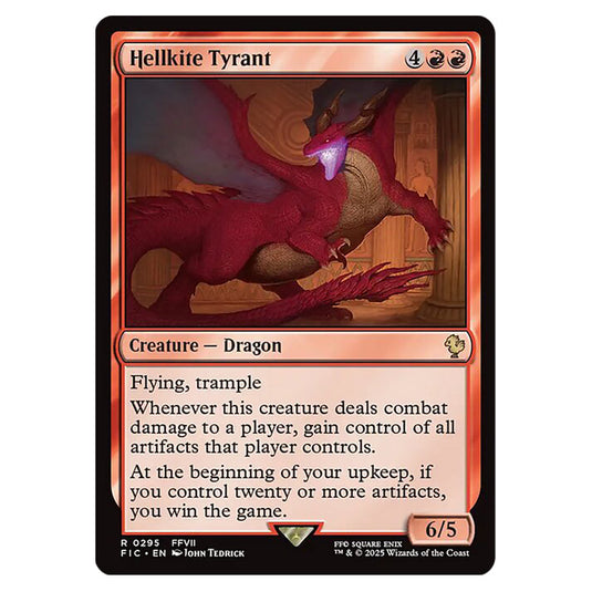 Hellkite Tyrant 0295 card from the Magic The Gathering set Universes Beyond - Final Fantasy - Commander
