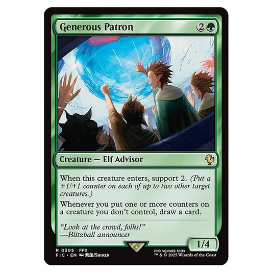 Generous Patron 0305 card from the Magic The Gathering set Universes Beyond - Final Fantasy - Commander