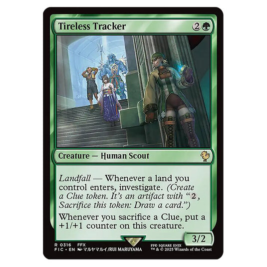 Tireless Tracker 0316 card from the Magic The Gathering set Universes Beyond - Final Fantasy - Commander