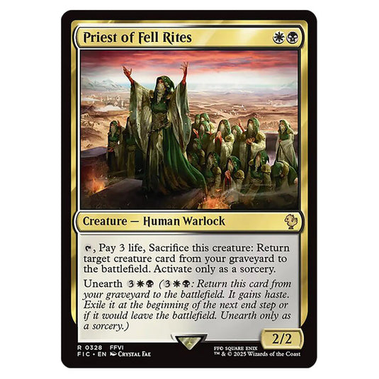 Priest of Fell Rites 0328 card from the Magic The Gathering set Universes Beyond - Final Fantasy - Commander