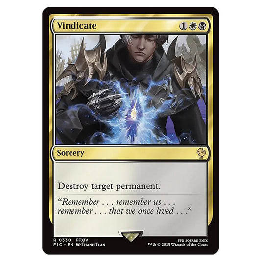 Vindicate 0330 card from the Magic The Gathering set Universes Beyond - Final Fantasy - Commander
