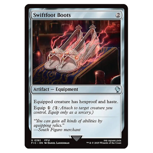 Swiftfoot Boots 0361 card from the Magic The Gathering set Universes Beyond - Final Fantasy - Commander