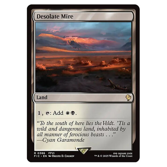 Desolate Mire 0386 card from the Magic The Gathering set Universes Beyond - Final Fantasy - Commander