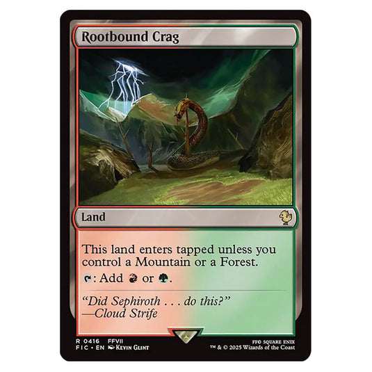 Rootbound Crag 0416 card from the Magic The Gathering set Universes Beyond - Final Fantasy - Commander