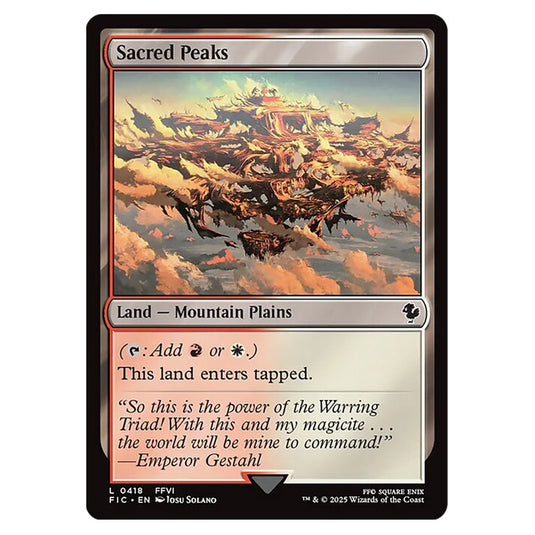 Sacred Peaks 0418 card from the Magic The Gathering set Universes Beyond - Final Fantasy - Commander