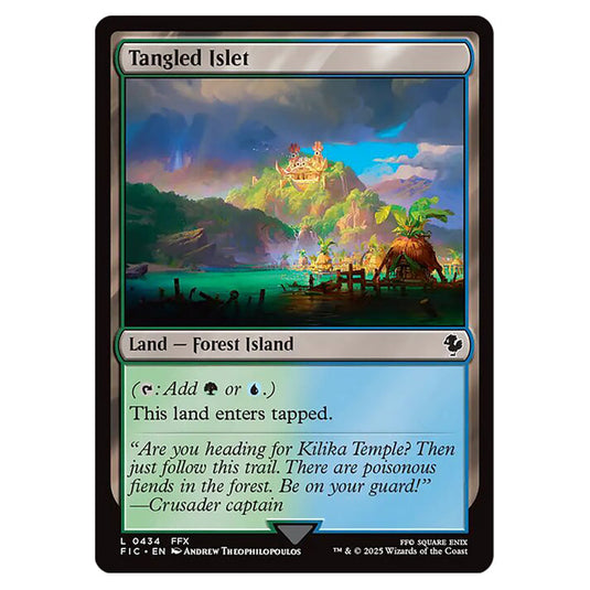 Tangled Islet 0434 card from the Magic The Gathering set Universes Beyond - Final Fantasy - Commander