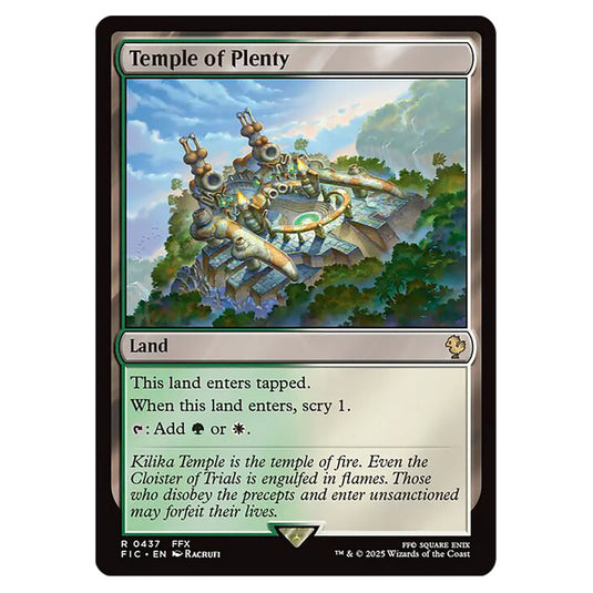 Temple of Plenty 0437 card from the Magic The Gathering set Universes Beyond - Final Fantasy - Commander