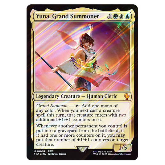Yuna, Grand Summoner 0008 card from the Magic The Gathering set Universes Beyond - Final Fantasy - Commander