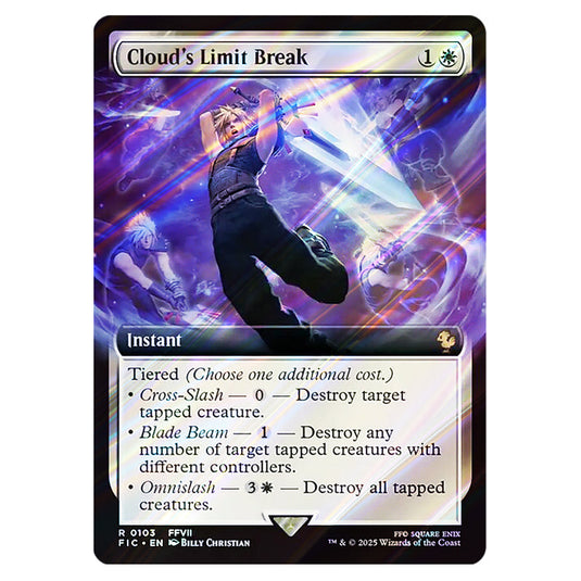 Cloud's Limit Break 0103 card from the Magic The Gathering set Universes Beyond - Final Fantasy - Commander