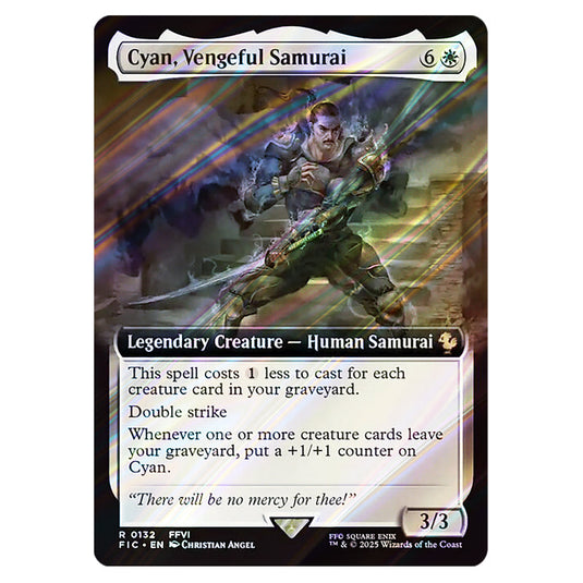Cyan, Vengeful Samurai 0132 card from the Magic The Gathering set Universes Beyond - Final Fantasy - Commander