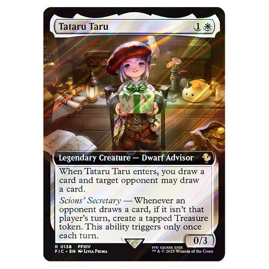 Magic The Gathering - Universes Beyond - Final Fantasy - Commander - Tataru Taru (Extended Art Card) - 0138 (Foil) Magic The Gathering - Universes Beyond - Final Fantasy - Commander - Tataru Taru (Extended Art Card) - 0138 (Foil)